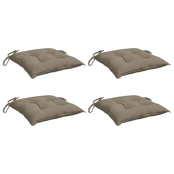 vidaXL Stuhlkissen 4 Stk Taupe 40x40x7 cm Oxford-Gewebe 361475 günstig online kaufen