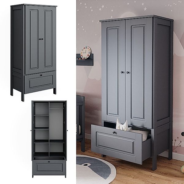 VitaliSpa® Kleiderschrank Ajaton, Grau, 83.3 x günstig online kaufen