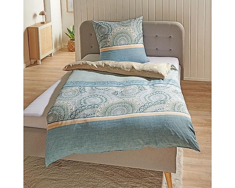 TRAUMSCHLAF Bettwäsche Karlsruhe grün, Mikrofaser, 3 teilig günstig online kaufen