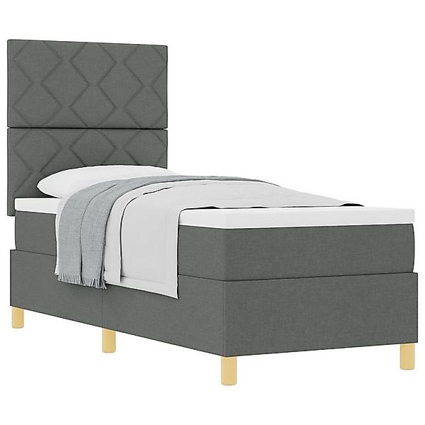 vidaXL Bett Boxspringbett mit Matratze Dunkelgrau 80x200 cm Stoff (1-tlg) günstig online kaufen