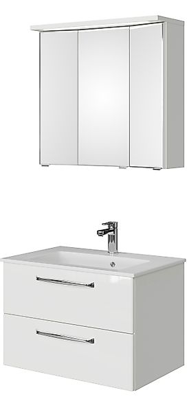 Saphir Badmöbel-Set »Trentino 2-teilig Mineralmarmor-Waschtisch mit LED-Spi günstig online kaufen