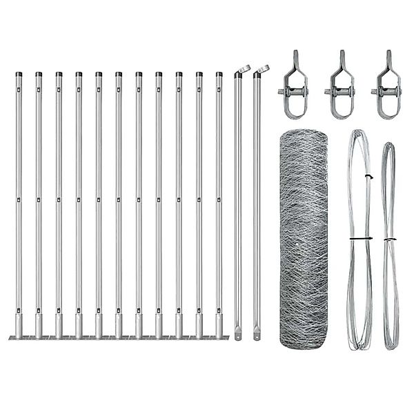 vidaXL Zaunpfosten Silber 25 x 0,4 m 36 mm Maschen Stahl 3353784 günstig online kaufen