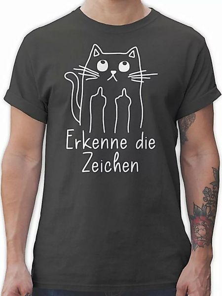 Shirtracer T-Shirt Katzensprüche Lustig Katze Katzenfan Geschenk Erkenne di günstig online kaufen