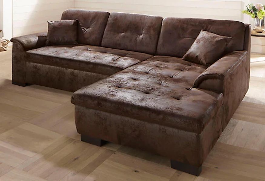 Home affaire Ecksofa »Bergen zeitlos & elegant, Breite 267cm, L-Form« wahlw günstig online kaufen