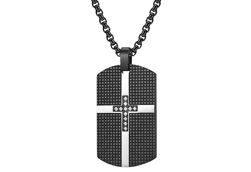 KARMA Kette mit Anhänger Halskette Schwarz Herren Edelstahl 60 cm (wasserfe günstig online kaufen