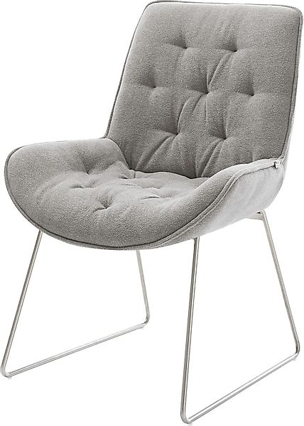 DELIFE Polsterstuhl Taimi-Flex, Kufengestell Edelstahl Strukturstoff günstig online kaufen