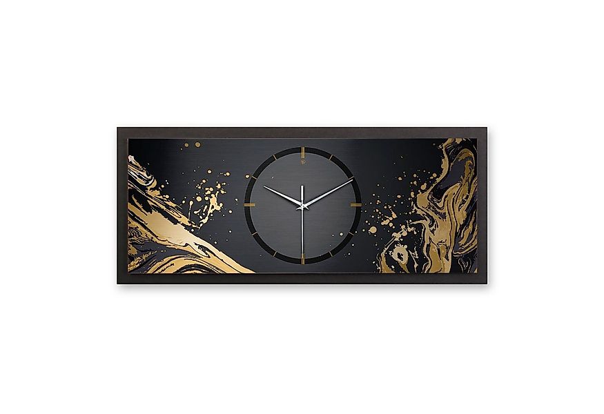 Kreative Feder Wanduhr 3D Designer-Wanduhr Golden Liquid (ohne Ticken, Funk günstig online kaufen