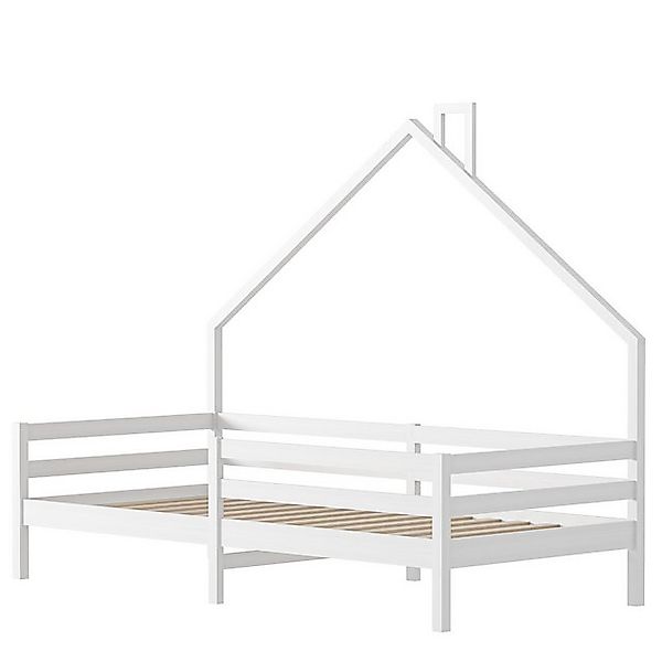 FUROKOY Hausbett Einzelbett Massivholzbett 90x200cm (mit Rausfallschutz, 1- günstig online kaufen