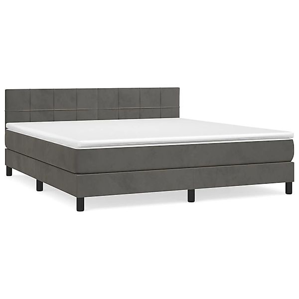 vidaXL Boxspringbett mit Matratze Dunkelgrau 160x200 cm Samt1397450 günstig online kaufen