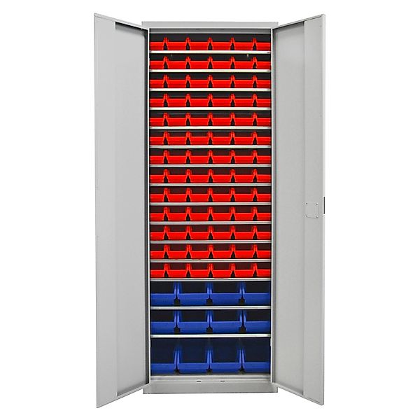 PROREGAL Flügeltürenschrank Owl mit 15 Fachböden 90 Sichtlagerkästen HxBxT günstig online kaufen