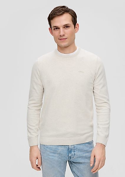 s.Oliver Strickpullover Strickpullover mit Logo-Stickerei Logo günstig online kaufen