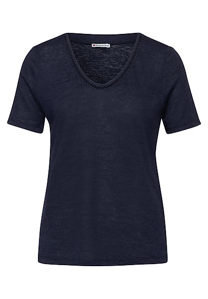 STREET ONE T-Shirt T-Shirt in Leinenoptik günstig online kaufen