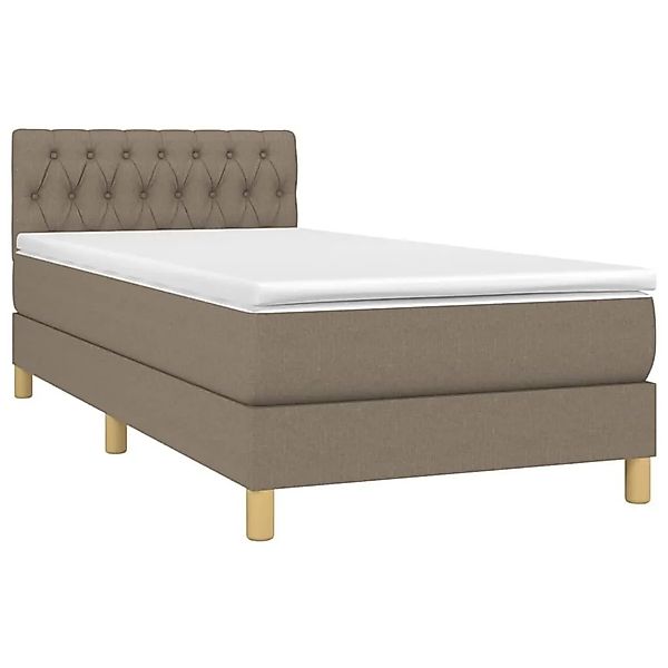 vidaXL Boxspringbett mit Matratze & LED Taupe 100x200 cm Stoff 3133937 günstig online kaufen
