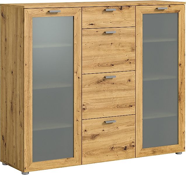 INOSIGN Highboard Onex, Breite 135 cm, mit Glastür, vielseitig einsetzbar, günstig online kaufen