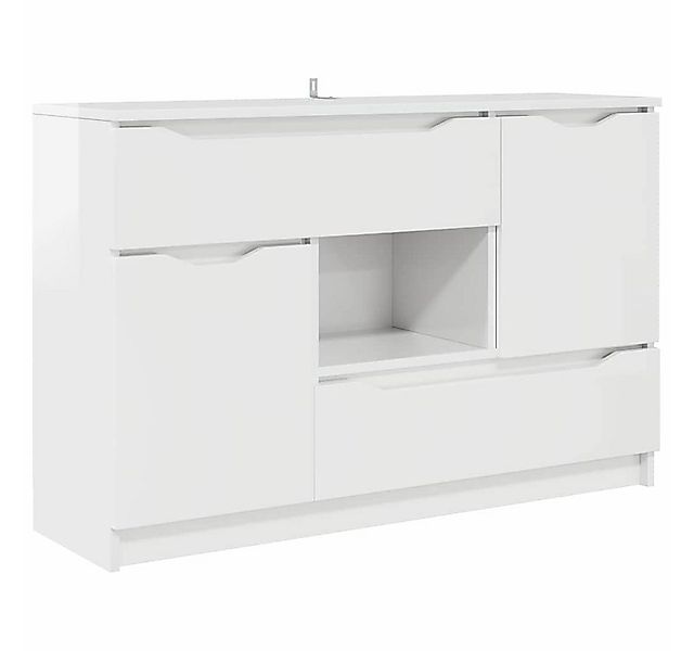 vidaXL Sideboard Sideboard Hochglanz Weiß 100 x 30 x 65,6 Holzwerkstoff (1 günstig online kaufen