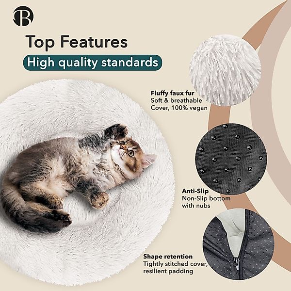 Bluzelle Tierbett Premium Hundebett Hundekissen Donut / Katzenbett Katzenki günstig online kaufen