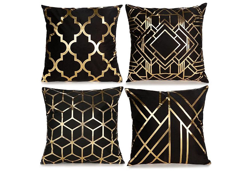 LuxusKollektion Dekokissen Samt Kissenbezug 45x45cm 4 Stück quadratische de günstig online kaufen