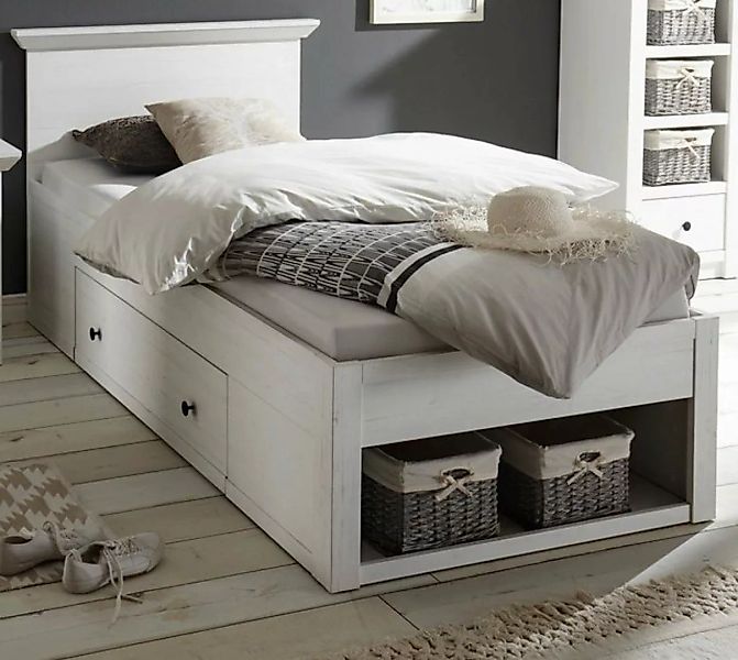 Furn.Design Einzelbett Hooge (in Pinie weiß, Liegefläche 90 x 200 cm), mit günstig online kaufen
