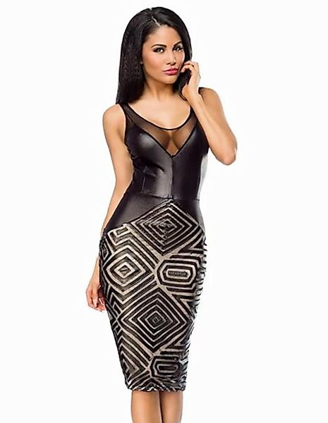 Atixo Etuikleid Kleid mit Wetlook Midikleid Etuikleid Partykleid Clubkleid günstig online kaufen