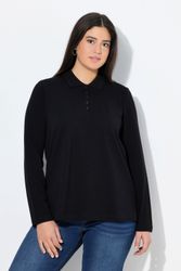 Ulla Popken T-Shirt Poloshirt Knopfleiste Polokragen günstig online kaufen