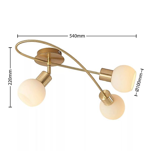 Lindby Deckenlampe Elaina 3fl lang, messing günstig online kaufen