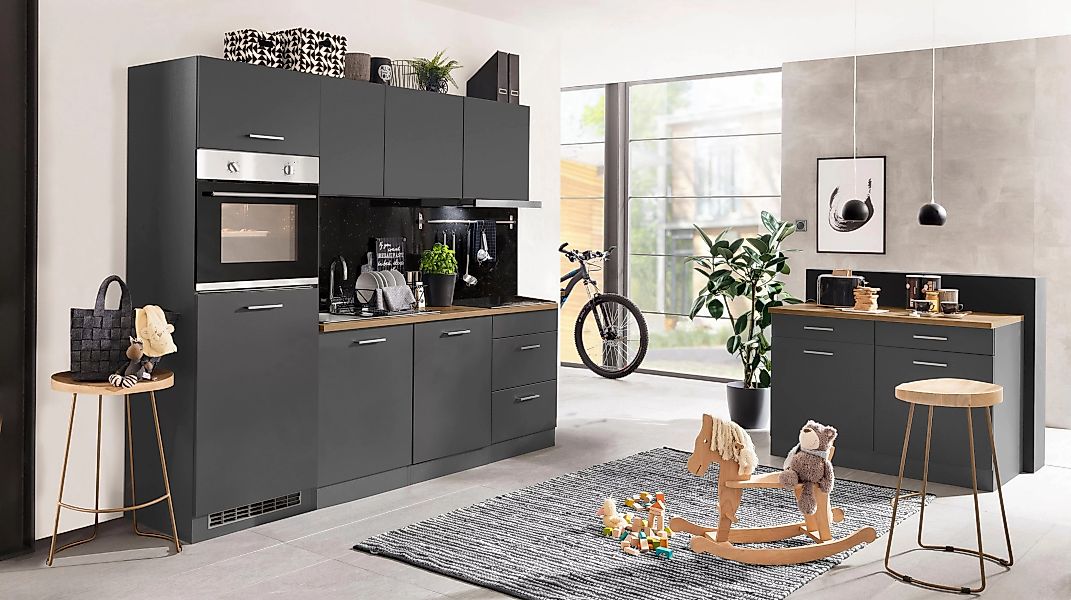 KOCHSTATION Küchenzeile "KS-Kehl", mit E-Geräten, Breite 240 cm, inkl. Kühl günstig online kaufen