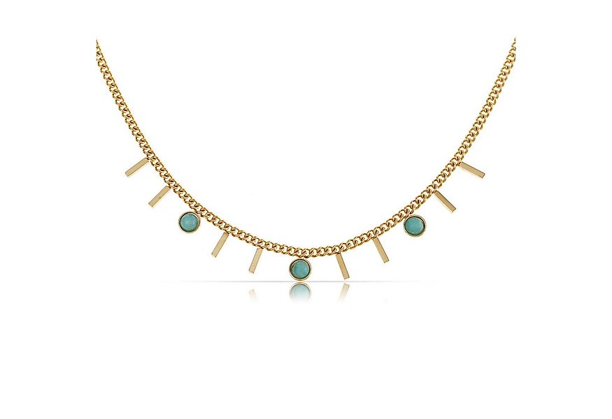 Made by Nami Edelstahlkette Damen Halskette Gold mit Stabanhängern verstell günstig online kaufen