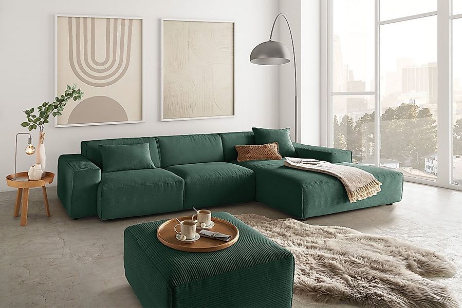 KAWOLA Ecksofa RANI, Couch L-Form rechts od. links, Cord verschiedene Farbe günstig online kaufen