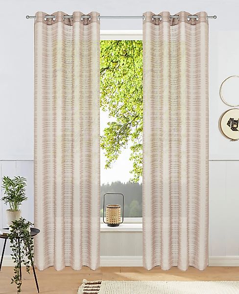 Bruno Banani Gardine "Linus" Ösen 1 Stk. tlg. 1 Schal, eingewebte Querstrei günstig online kaufen