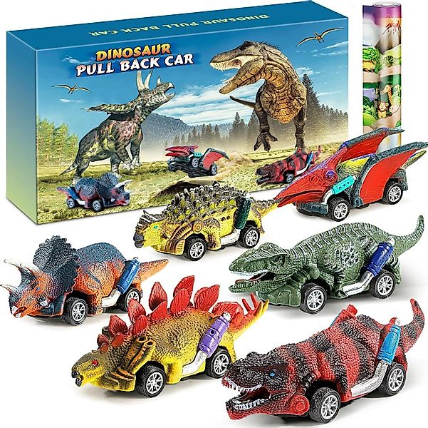 POPOLIC Spielzeug-Auto Dinosaurier Spielzeug, 6Pcs Auto Dino Spielzeug mit günstig online kaufen
