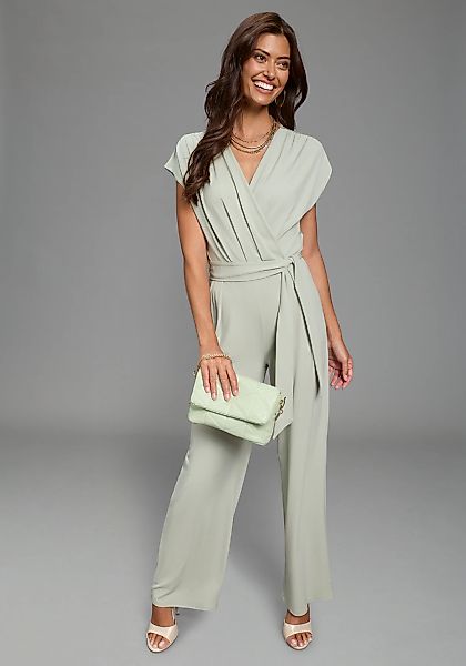 Laura Scott Jumpsuit mit eleganter Wickeloptik und Gürtel günstig online kaufen