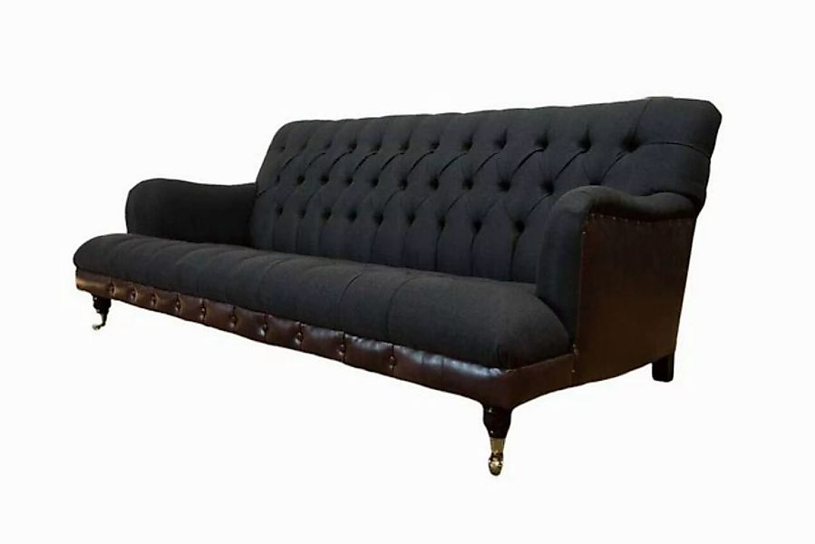 JVmoebel Chesterfield-Sofa 3-SITZIGES CHESTERFIELD-SOFA MIT DETAILS AUS GRA günstig online kaufen