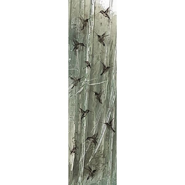 Marburg Vliestapete Kolibri Crushed-Optik Modern 270 cm x 70 cm Grün günstig online kaufen