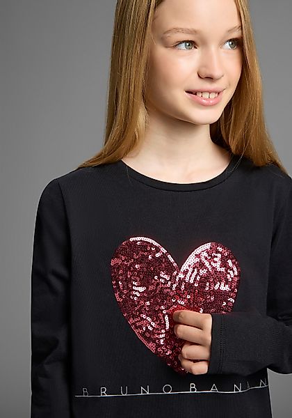 Bruno Banani Langarmshirt WENDEN-Pailletten - Glitzerherz günstig online kaufen