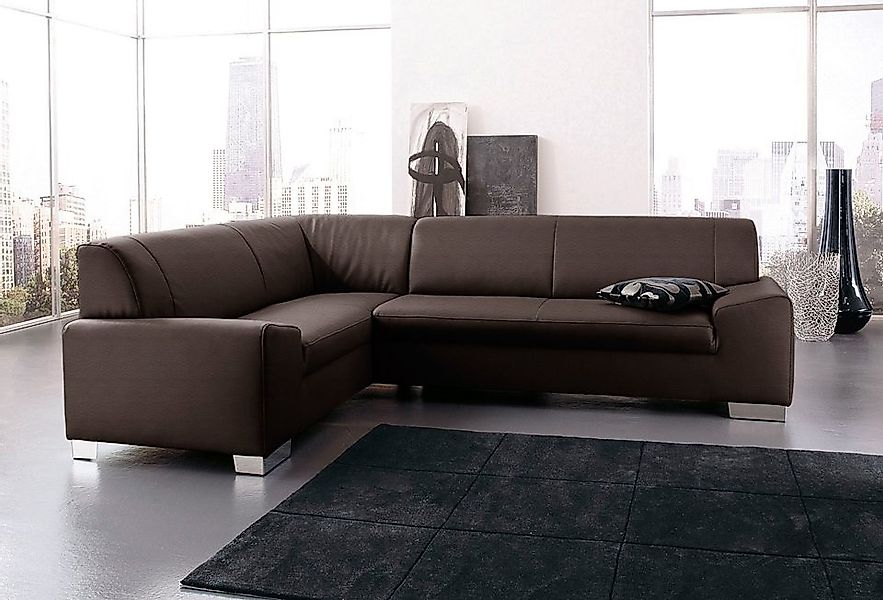 DOMO collection Ecksofa »Alisson, zeitlose Optik, flache Armlehnen, L-Form« günstig online kaufen