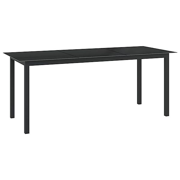 vidaXL Gartentisch Schwarz 190x90x74 cm Aluminium und Glas 312202 günstig online kaufen