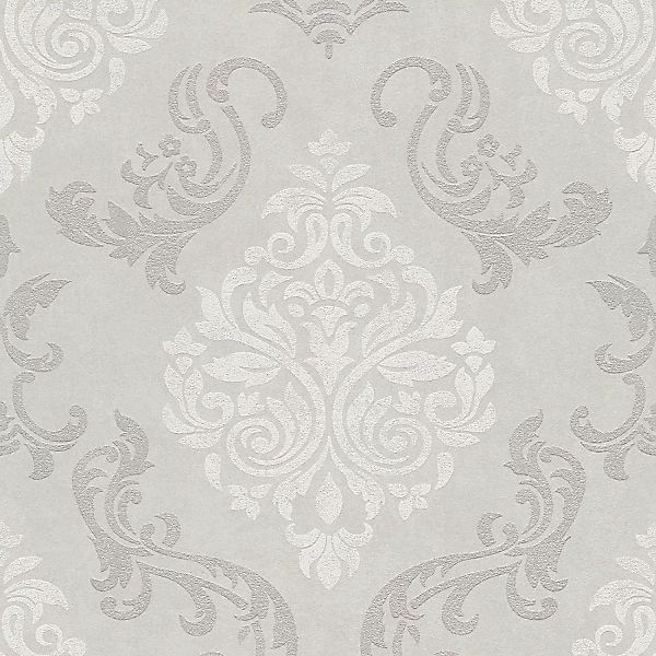Livingwalls Tapete Barockmuster Schwarz Silber und Grau 53 cm x 10,05 m AS- günstig online kaufen