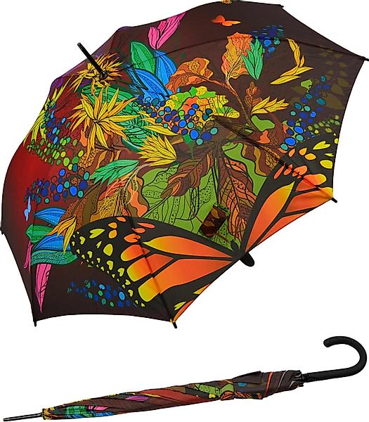 doppler® Stockregenschirm extravagant bedruckter Damenschirm Auf-Automatik, günstig online kaufen
