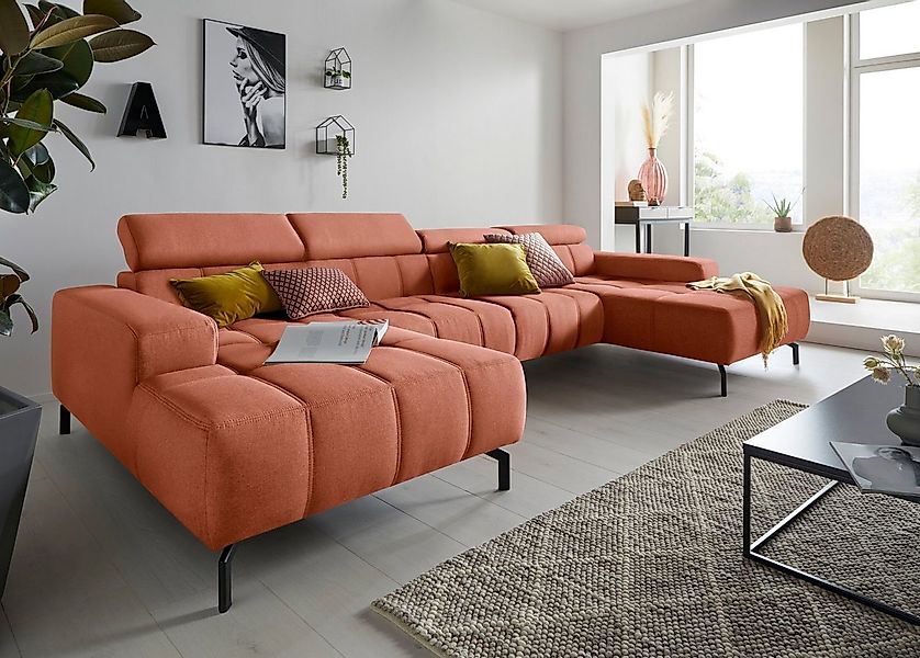 DOMO collection Wohnlandschaft "Cunelli tolle Sitznähte als Designelement, günstig online kaufen