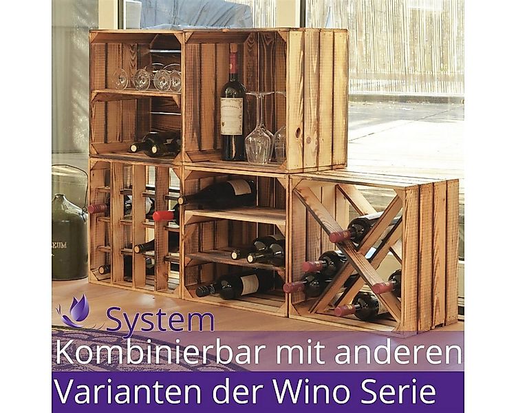 CHICCIE Weinregal Wino Flaschenregal aus Holz Geflammt, 1-tlg. günstig online kaufen
