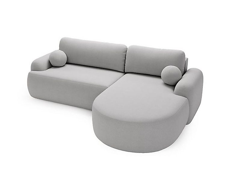 Compleo Ecksofa boucle mit breiter Ottomane OLIO, rundes Design, Exklusiv d günstig online kaufen