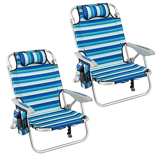 Costway Strandstuhl Klappbar mit Kühltasche & Schultergurten 2 Stühle günstig online kaufen