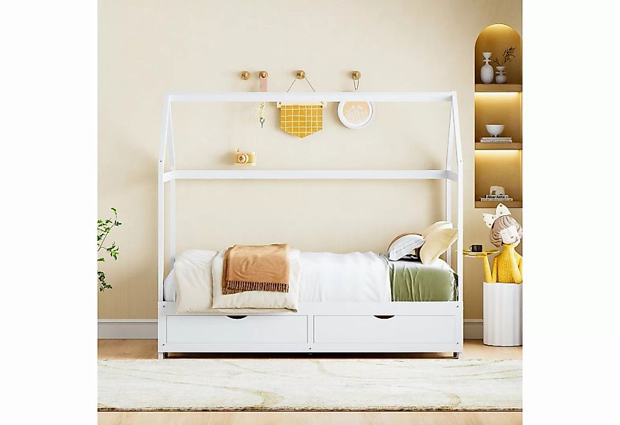 IDEASY Jugendbett Kinderbett, 90/180 x 190 cm, ausziehbar, mit 2 Schubladen günstig online kaufen