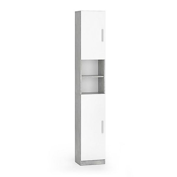 Vicco Badschrank Luis Beton/Weiß 32 x 190 cm günstig online kaufen