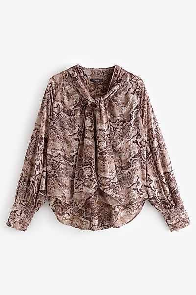 Next Langarmbluse Langärmelige Bluse mit Bindeausschnitt günstig online kaufen