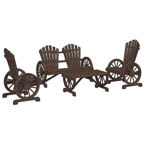 vidaXL Gartenlounge-Set 4-tlg. Garten-Lounge-Set Massivholz Tanne, günstig online kaufen