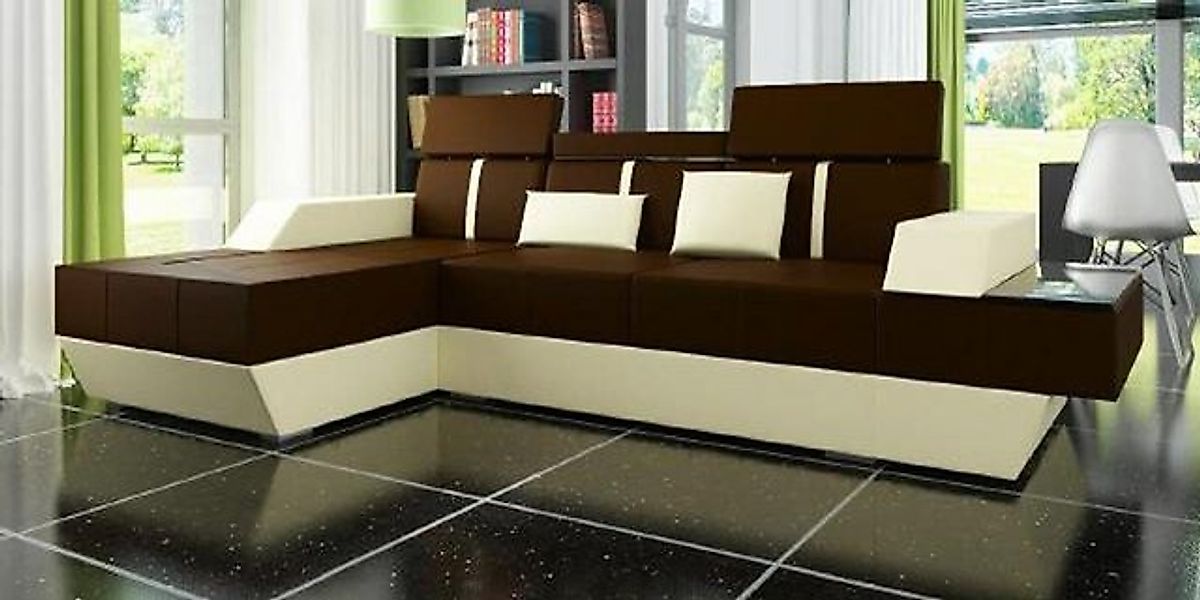 JVmoebel Ecksofa Ledersofa Wohnlandschaft Couch Sofa Ecksofa USB Leder Pols günstig online kaufen