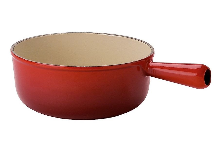 Le Creuset Schwenkkasserolle Caquelon Fonduetopf Gusseisen Kirschrot 24cm günstig online kaufen