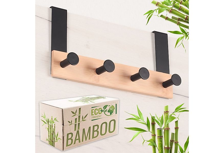 RICOO Garderobenleiste Tür Hakenleiste Hängegarderobe Türhakenleiste aus Ba günstig online kaufen