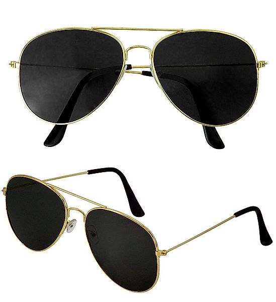 Widmann S.r.l. Verkleidungsmaske Pilotenbrille mit getönten Gläsern, Gold günstig online kaufen